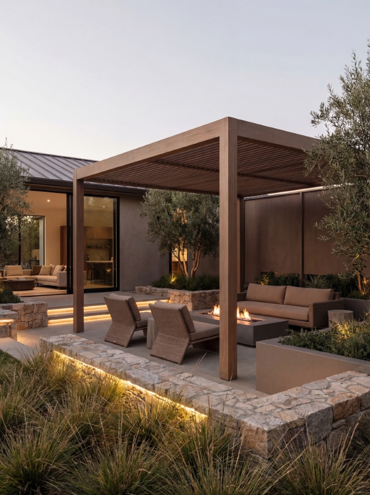 Modern outdoor pergola